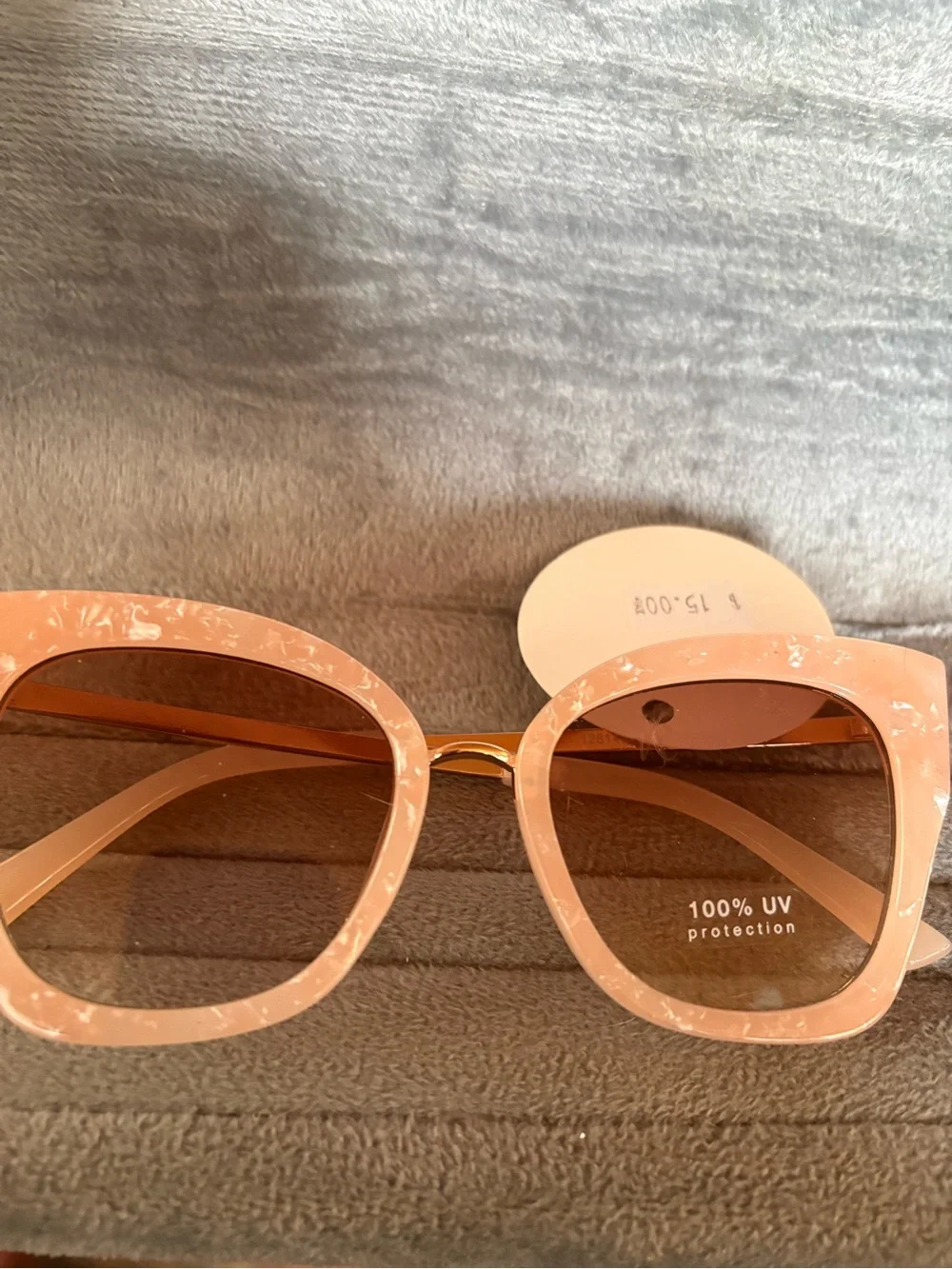 Pink Marbled Cat-Eye Sunglasses with Brown Gradient Lenses